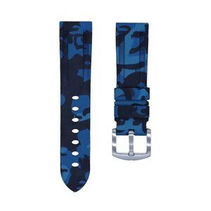 Tempomat 24mm Blue Camo Rubber Strap for Breitling, Tudor, Panerai, Tag & More
